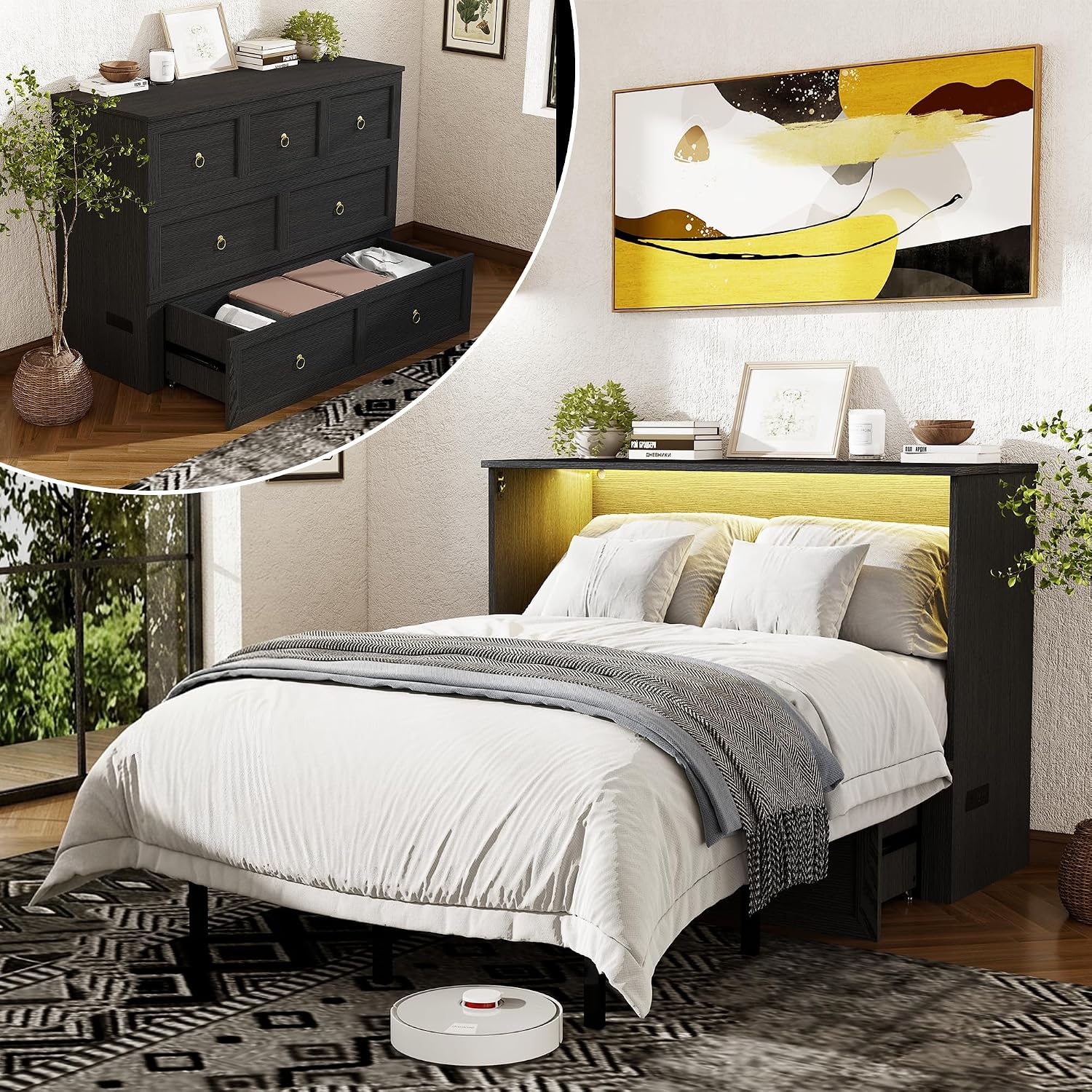 Office Furniture For Small Spaces - Letto a scomparsa con cassetto portaoggetti