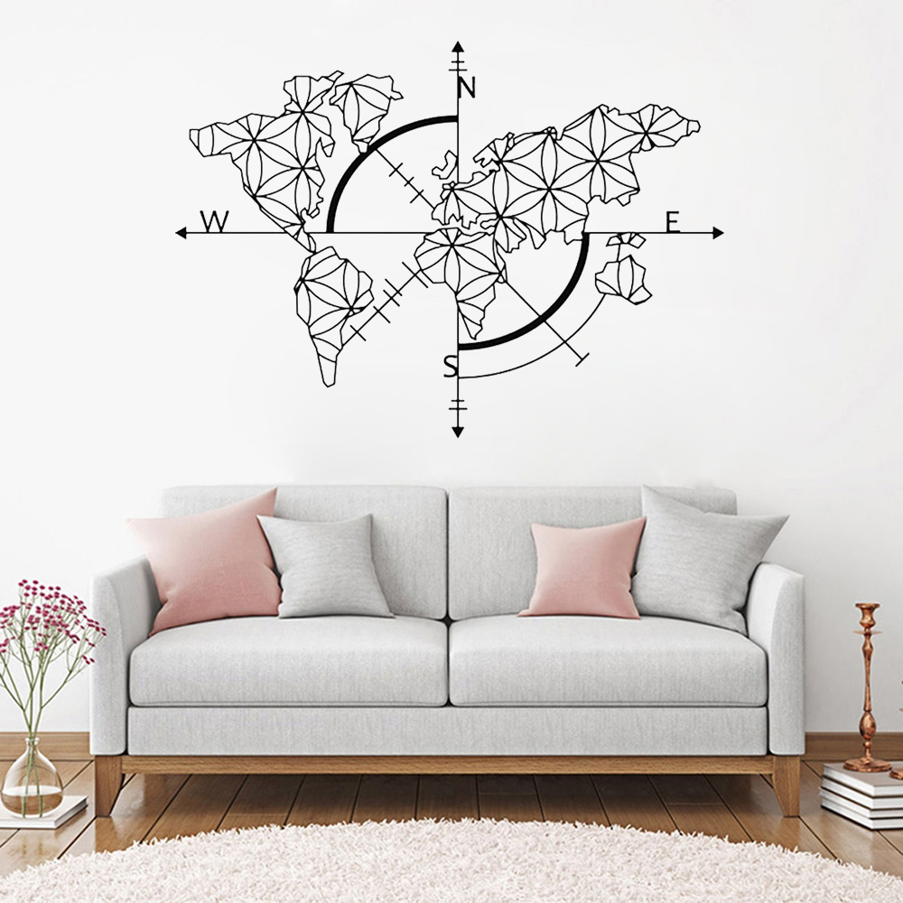 Office Furniture World - Adesivo Murale Mappamondo, Decorazione da Parete