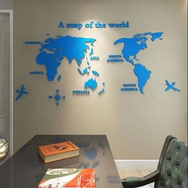 Office Furniture World - Mappa del Mondo Moderna in Acrilico