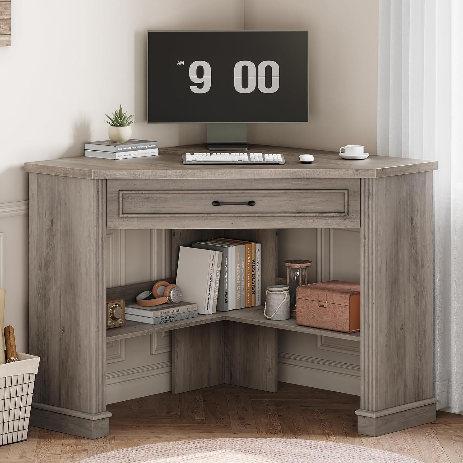 Office Furniture For Small Spaces - Scrivania triangolare per computer con cassetto