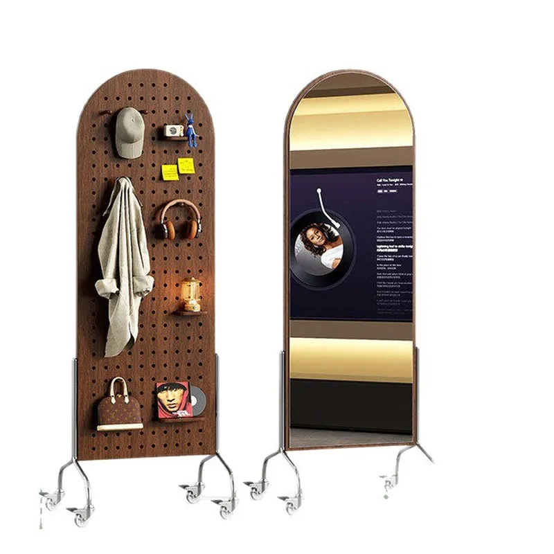 Coat Rack Standing - Specchio a Figura Intera con Appendiabiti,