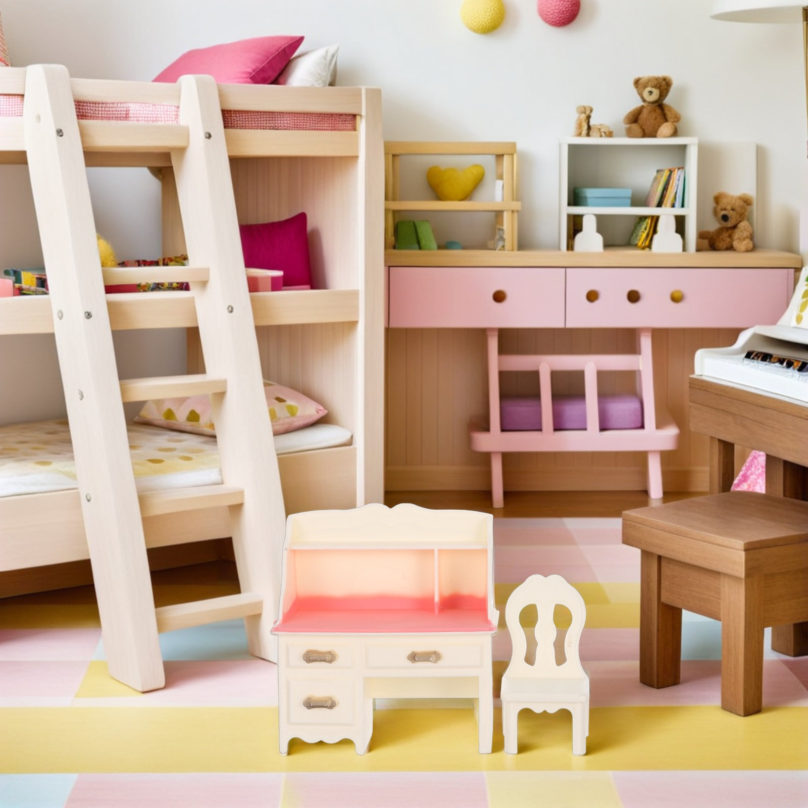 Office Furniture And Desks - 5 Set di Mobili in Miniatura
