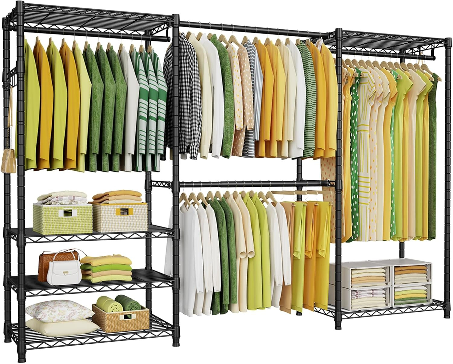 Coat Rack Standing - Sistema Armadio Resistente, Appendiabiti a 6