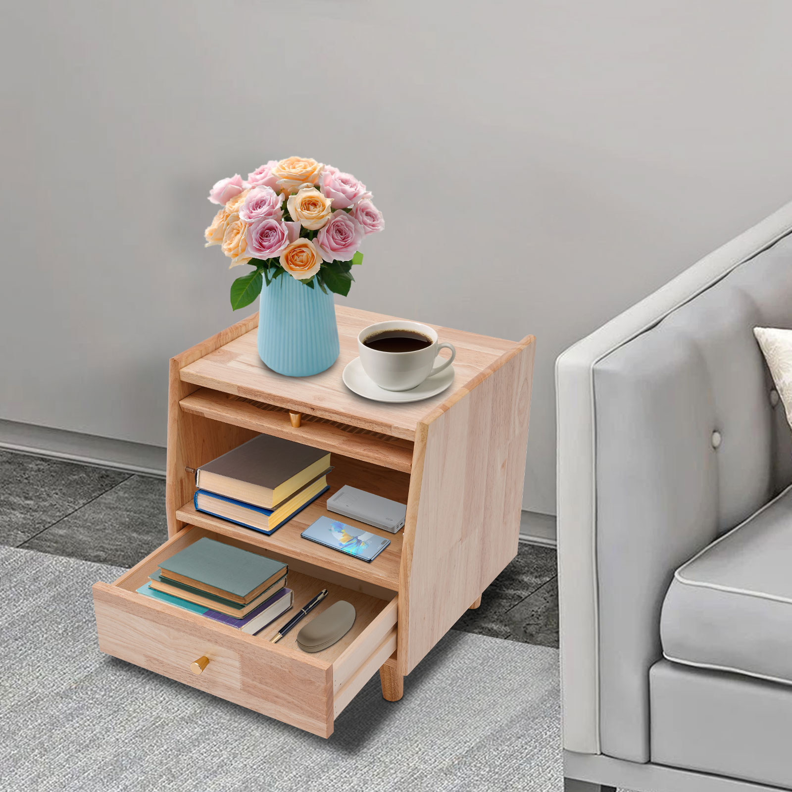 Comodino a 2 livelli in legno  - Office Furniture For Small Spaces recensione e prezzo