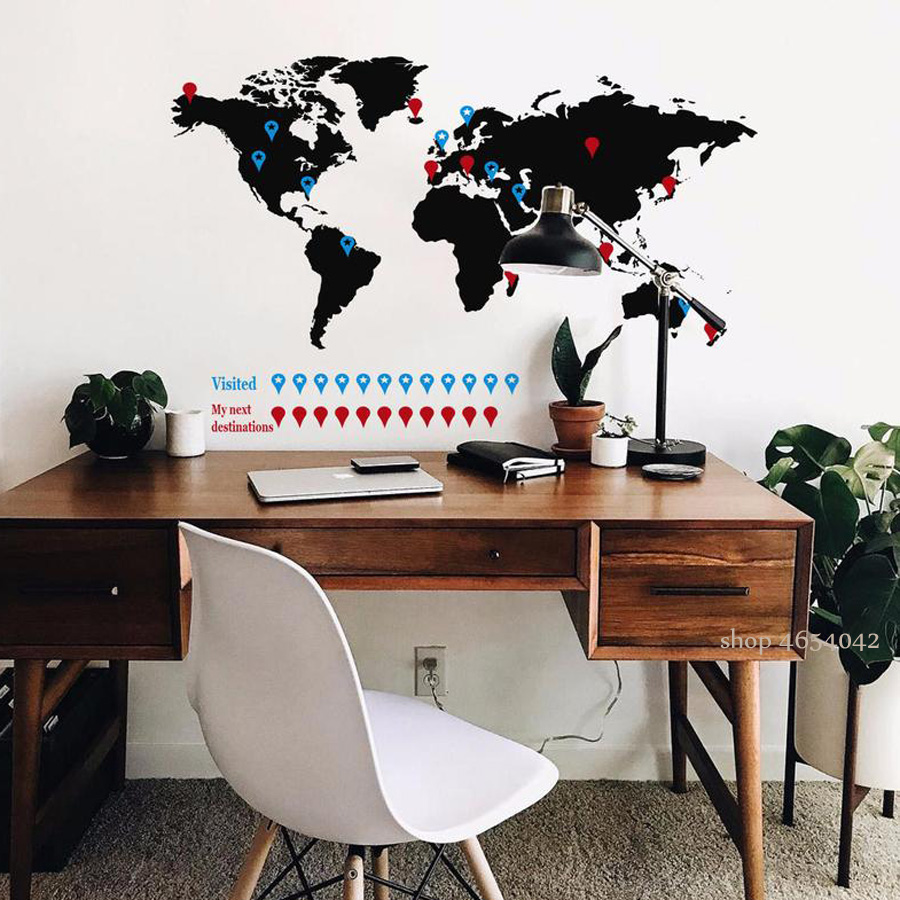 Grande Mappa Del Mondo Decalco - Office Furniture World recensione e prezzo